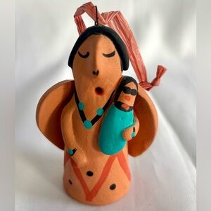Native American Storyteller Pottery Ornament by Artist G.Bitione New Mexico EUC